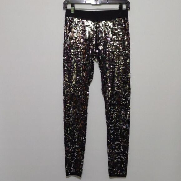 NWT Express All Over Sequin Holiday Party Club Whimsigoth Festival  Pants - Picture 5 of 9